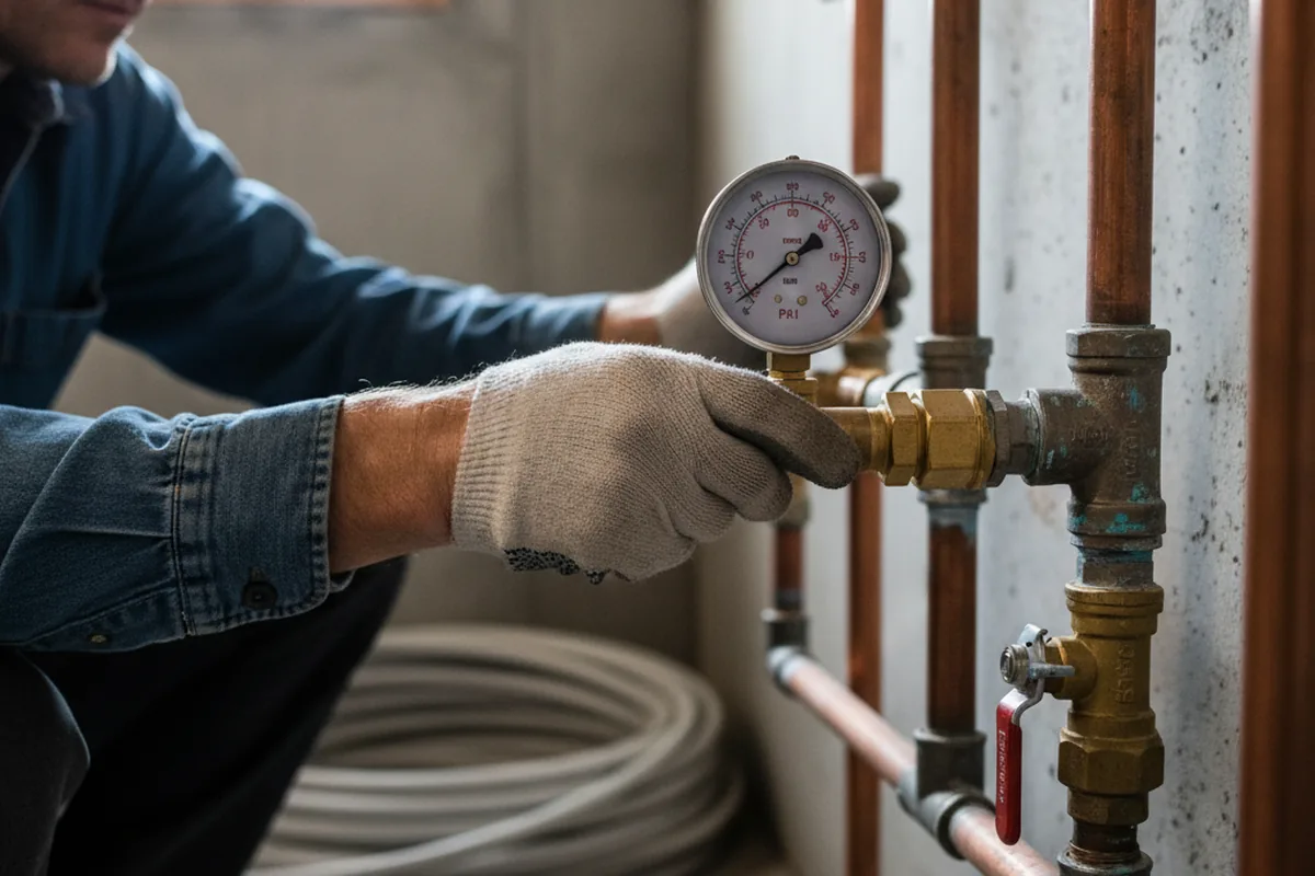Pressure testing a repaired line during Water Line Repair in Federalsburg